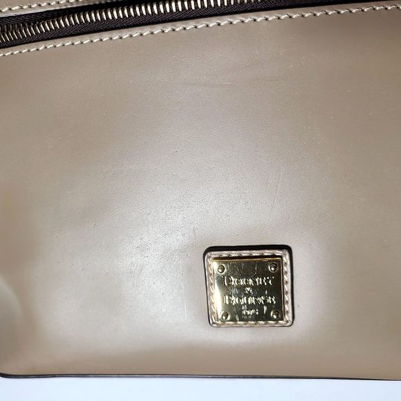 Dooney & Bourke Beacon Zip Tote Taupe Smooth Leather Carryall Shopper Zipper - Picture 13 of 16